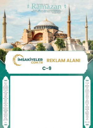 C-9 Ayasofya Temalı 250 Adet İmsakiye (23x33 cm - 210 gr Bristol)