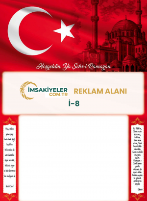 1000 Adet Karma İmsakiye |  210 gr Bristol 23x33 cm
